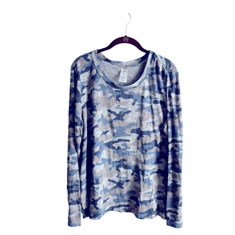 Members Mark Blue Camo Cozy Long Sleeve Top Size XL 1 0398 - Picture 3 of 4
